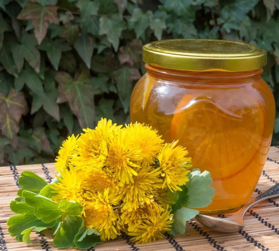 Солнечное варенье из одуванчиков с апельсином